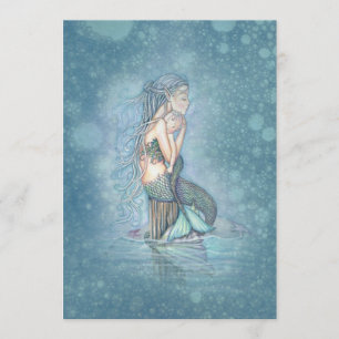 Invitación Hermosa Baby Shower de la sirena madre y bebé