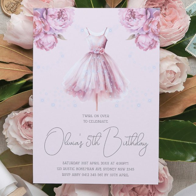 Invitación Hermosa bailarina rosada (Subido por el creador)