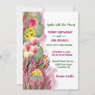 Invitación Hermosa Boda de Jardín Botánico Floral