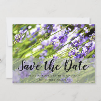 Invitación Hermosa Boda de Lavanda "Salva la Fecha"