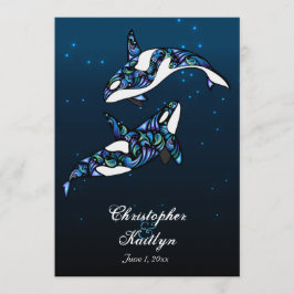 Invitación Hermosa Boda de Playa de Ballenas de Orca