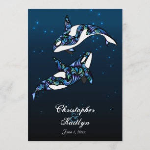 Invitación Hermosa Boda de Playa de Ballenas de Orca