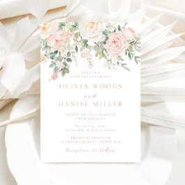 Invitación Hermosa boda de primavera con flores de Rubor