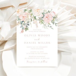Invitación Hermosa boda de primavera con flores de Rubor
