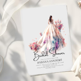 Invitación Hermosa Boda floral vestido ducha novia