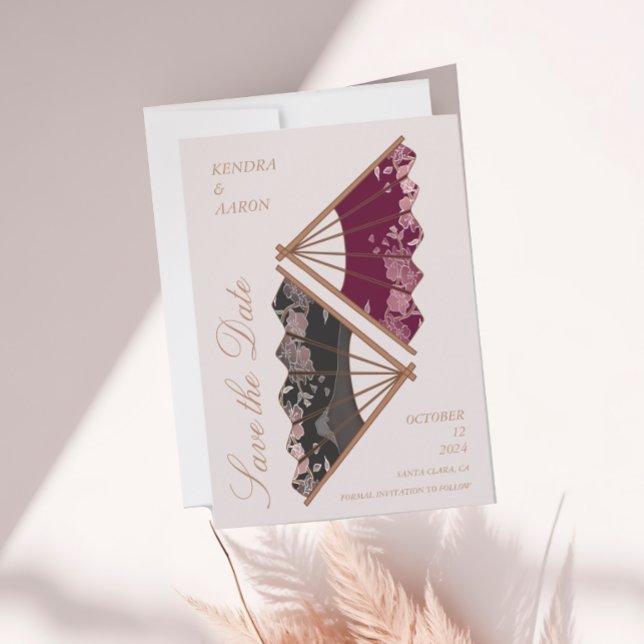 Invitación Hermosa boda japonesa moderna salva la fecha (Subido por el creador)