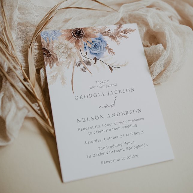Invitación Hermosa Boho Floral All Seasons Boda (Subido por el creador)