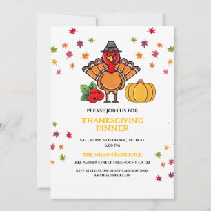 Invitación Hermosa caída deja cena de Acción de Gracias en Tu