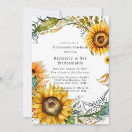 Invitación Hermosa Caída Sunflower Bridesmaids Luncheon