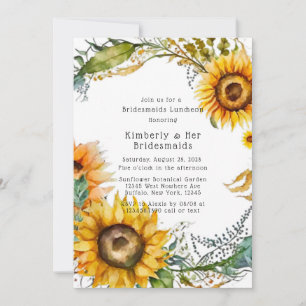 Invitación Hermosa Caída Sunflower Bridesmaids Luncheon
