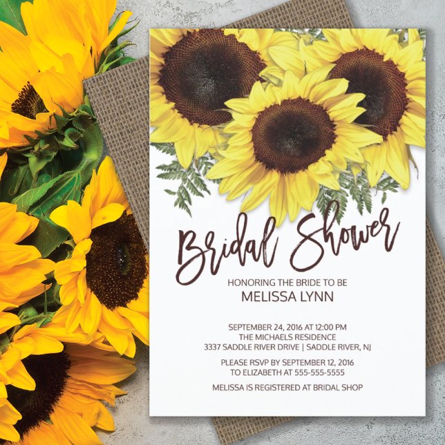 Invitación Hermosa caída Sunflowers Bridal Shower Invite (Subido por el creador)
