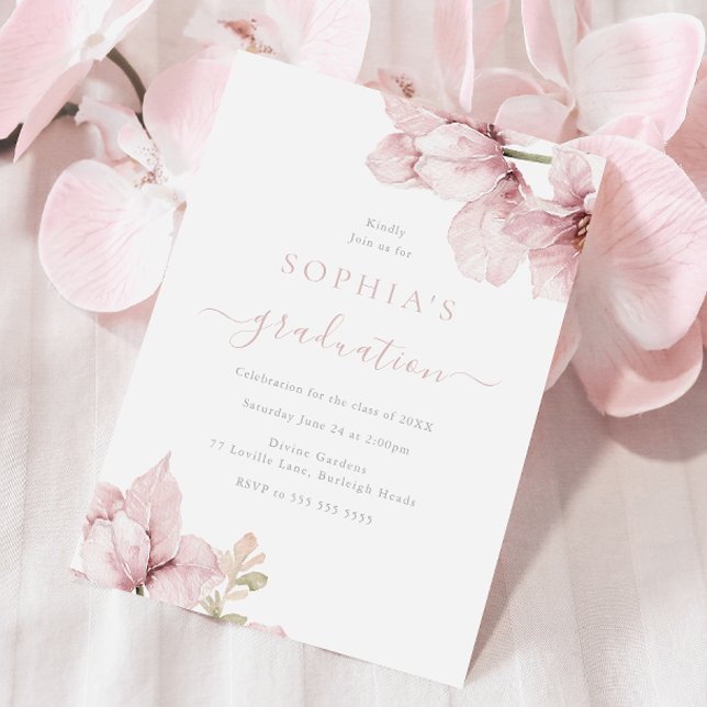Invitación Hermosa celebración de graduación de Rubor Eleganc (Subido por el creador)