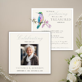 Invitación Hermosa Celebración de la Vida con Colibrí en Acua