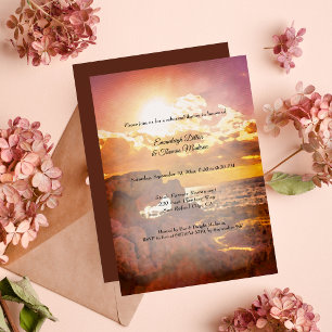 Invitación Hermosa cena de ensayo de acuarela de vista al cie