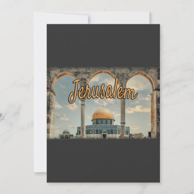 Invitación Hermosa Cúpula de diseño rocoso de Jerusalén (Anverso)