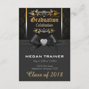 Invitación hermosa de la graduación del negro y