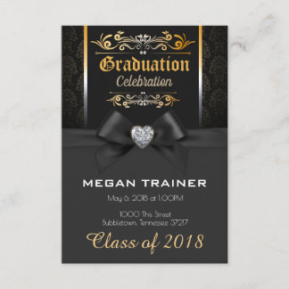 Invitación hermosa de la graduación del negro y