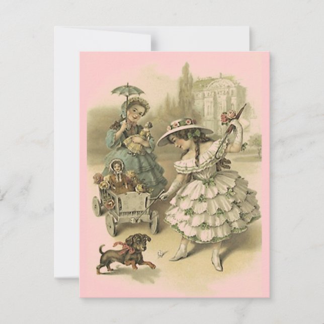 INVITACIÓN HERMOSA DE LOS CHICAS Y DE LAS MUÑECAS (Anverso)