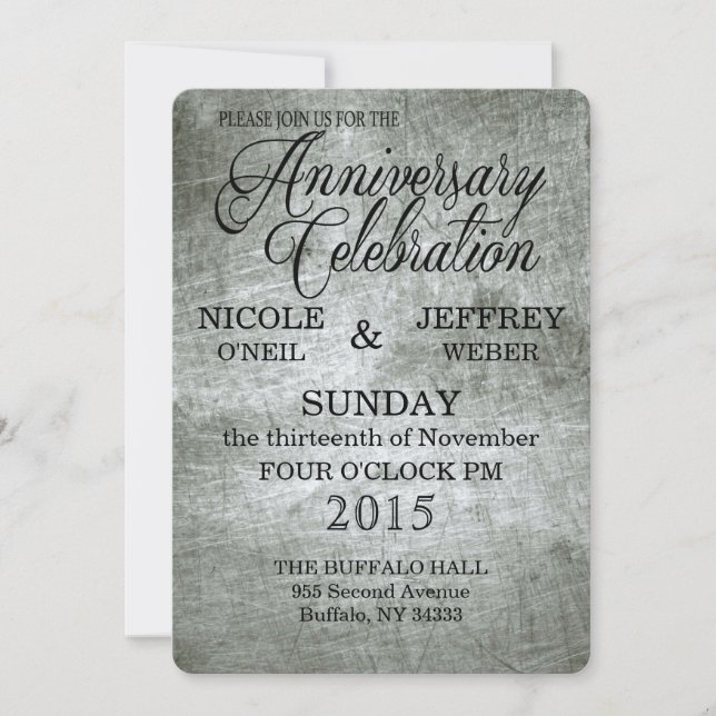 Invitación hermosa del aniversario de la lata de (Anverso)