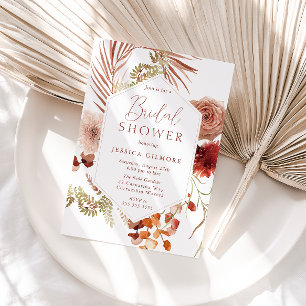 Invitación Hermosa Ducha Boho Botánica Floral Bridal