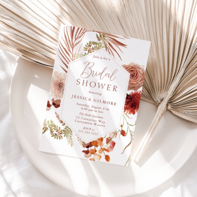 Invitación Hermosa Ducha Boho Botánica Floral Bridal (Subido por el creador)