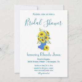 Invitación Hermosa ducha de novia con girasol