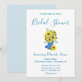 Invitación Hermosa ducha de novia con girasol