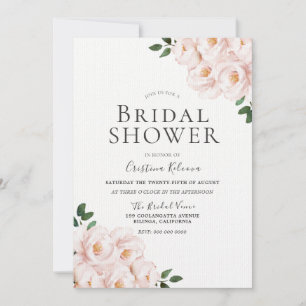 Invitación Hermosa ducha de novia elegante rosa Laid Rubor