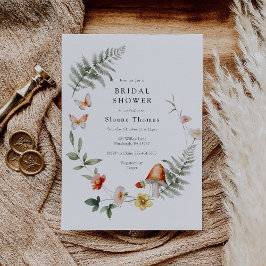 Invitación Hermosa ducha de novia en hongos forestales