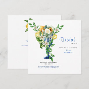 Invitación Hermosa ducha de novia floral mediterránea