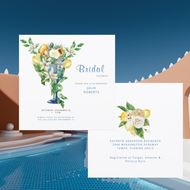 Invitación Hermosa ducha de novia floral mediterránea II (Subido por el creador)