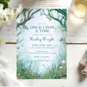 Invitación Hermosa ducha de novia forestal encantadora