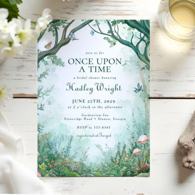 Invitación Hermosa ducha de novia forestal encantadora (Subido por el creador)