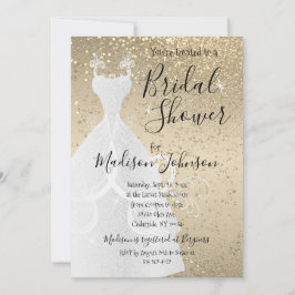 Invitación Hermosa ducha de novia - oro