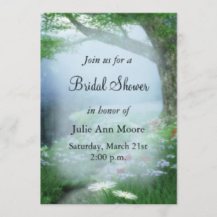 Invitación Hermosa ducha de novias en el bosque de Woodland