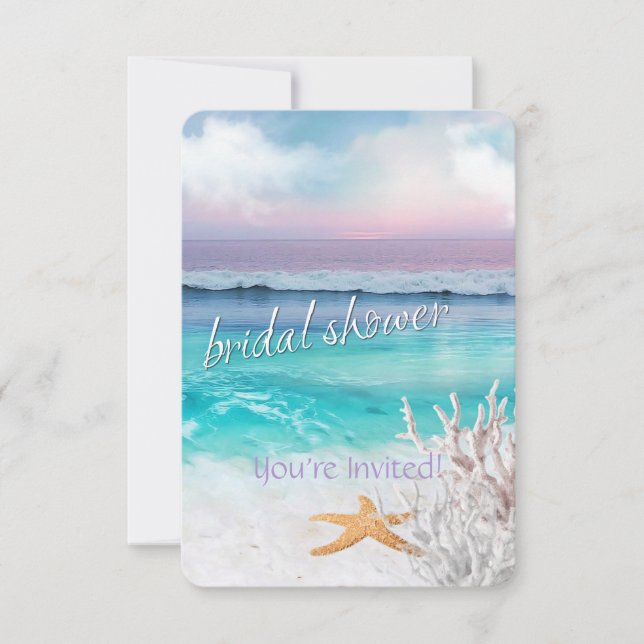 INVITACIÓN HERMOSA DUCHA NAVAL TROPICAL OCEAN SUNRISE (Anverso)