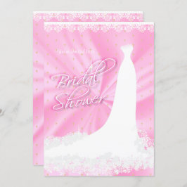 Invitación Hermosa ducha religiosa de novias satinada rosada