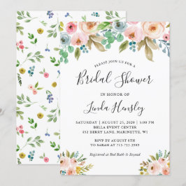 Invitación Hermosa elegancia acuarela Floral Bridal Ducha