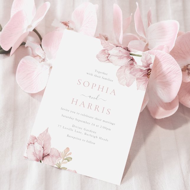 Invitación Hermosa elegancia Boda floral de Rubor (Subido por el creador)