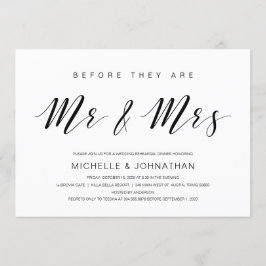 Invitación Hermosa elegancia, escritura negra, cena de ensayo