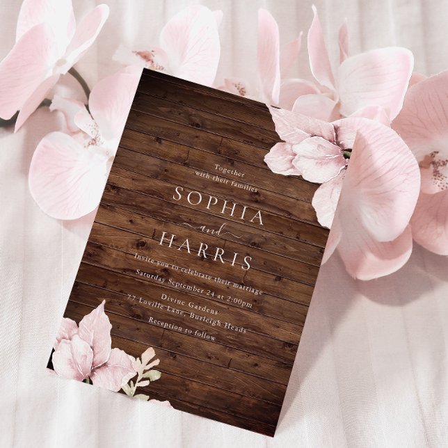 Invitación Hermosa elegancia Rubor Rustic Fall Wedding (Subido por el creador)