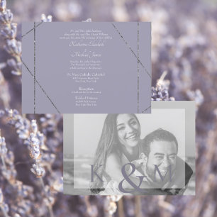 Invitación Hermosa Elegante Foto de Lavanda Boda III