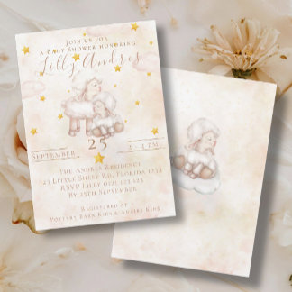 Invitación Hermosa estrella de polvo de nube negra de oveja B