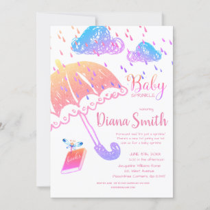 Invitación Hermosa fantasía arcoiris Bebé Sprinkle Ducha