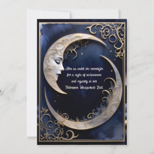 Invitación Hermosa fiesta Crescent Moon Halloween