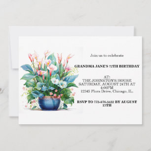 Invitación Hermosa fiesta de cumpleaños de flores de colores