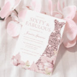 Invitación Hermosa fiesta de cumpleaños número 60 de Rubor Fl<br><div class="desc">Magnífica Rubor Floral & Vestido 60ª Invitación a la fiesta de cumpleaños Ver colección coincidente en nuestra tienda Nest y Nest</div>