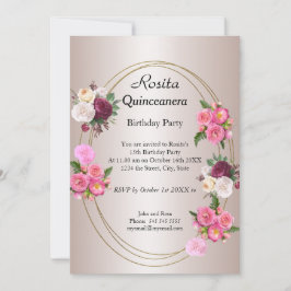 Invitación Hermosa fiesta de cumpleaños Quinceanera Light Pin