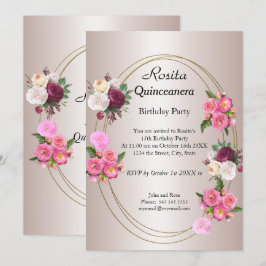 Invitación Hermosa fiesta de cumpleaños Quinceanera Light Pin