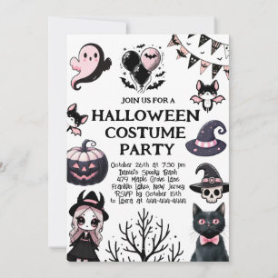 Invitación Hermosa Fiesta de disfraces invitada en Halloween
